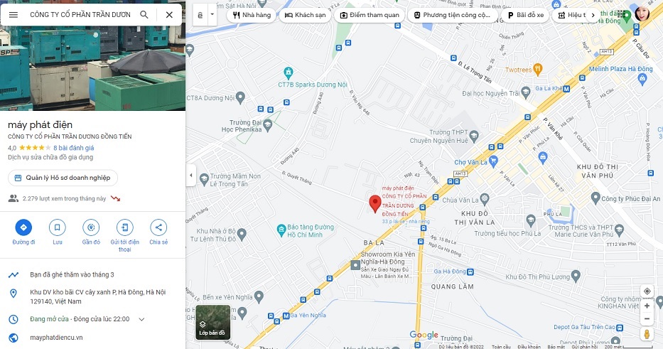 vị trí công ty trần dương đồng tiến trên google map